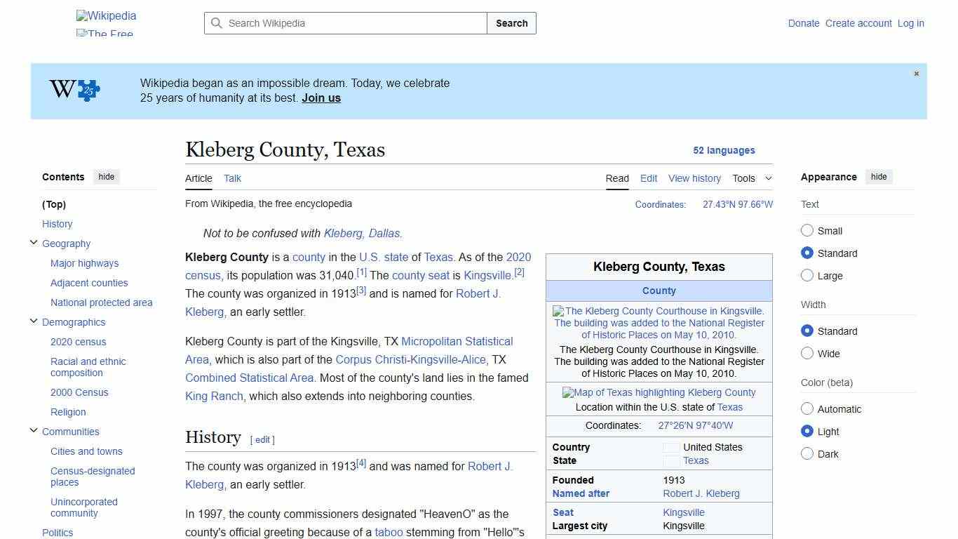 Kleberg County, Texas - Wikipedia